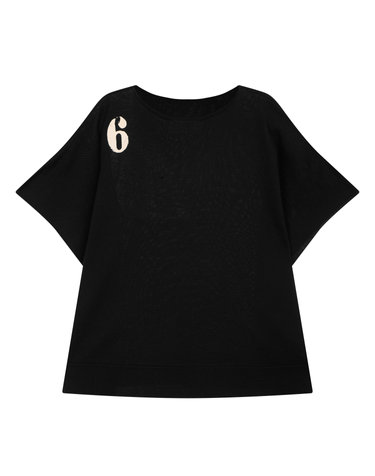 [MM6 MAISON MARGIELA] 블랙 짜임 울 반팔티셔츠