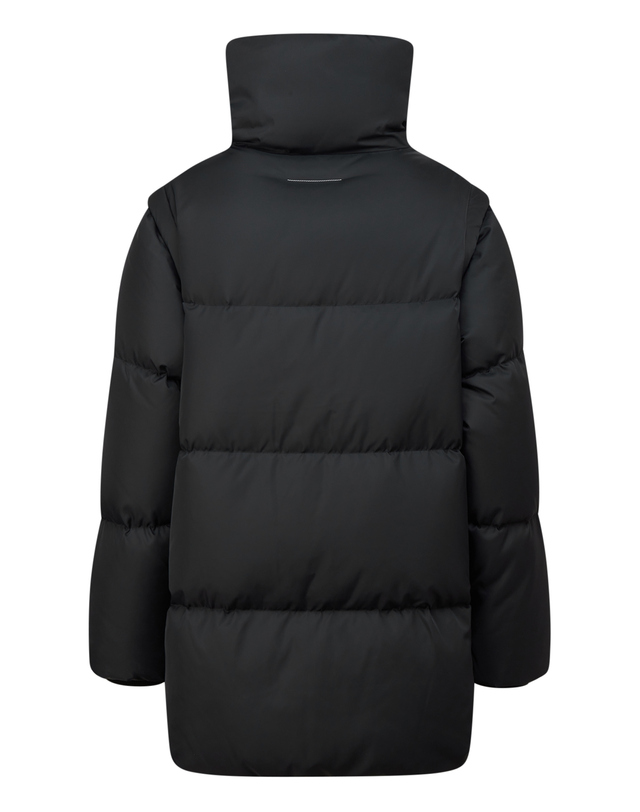 라움 여성 [MM6 MAISON MARGIELA] 블랙 로고자수 패딩점퍼 착용컷