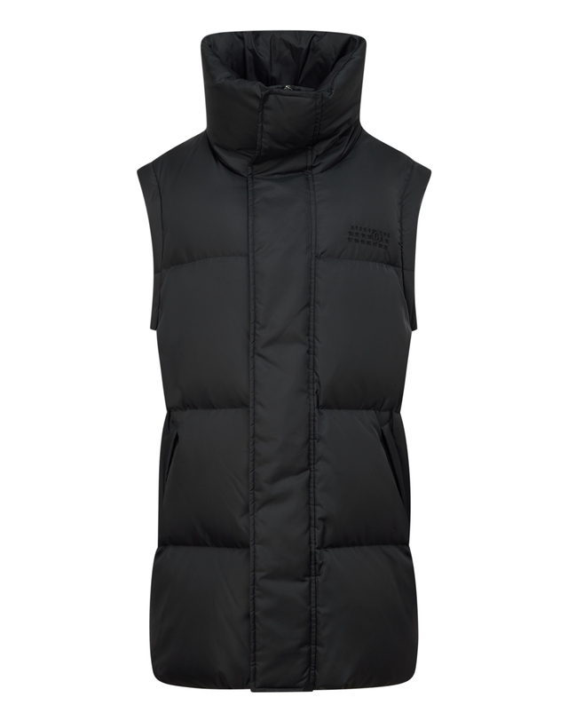 라움 여성 [MM6 MAISON MARGIELA] 블랙 로고자수 패딩점퍼 착용컷