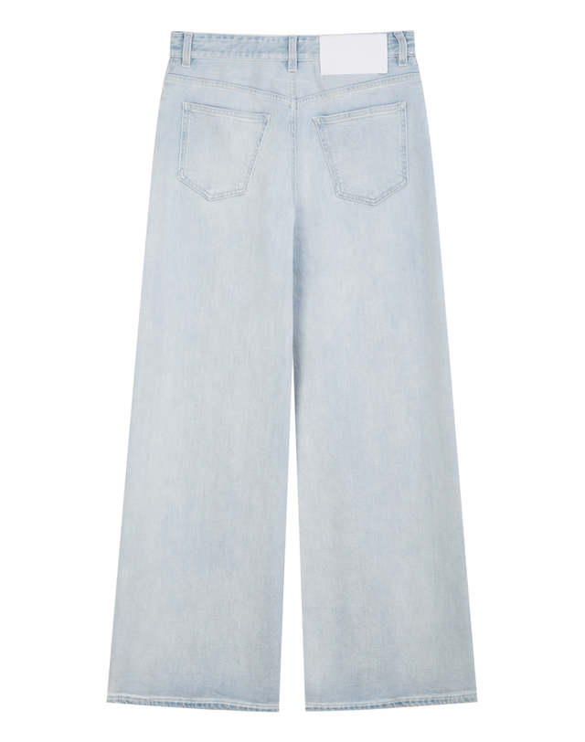 라움 여성 [MM6 MAISON MARGIELA] 블루 워싱 면혼방 데님팬츠 연블루 착용컷