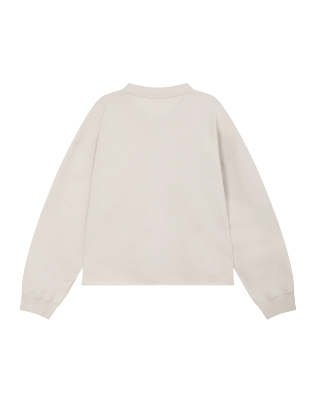 라움 여성 [MM6 MAISON MARGIELA] 아이보리 로고프린트 면 맨투맨 착용컷