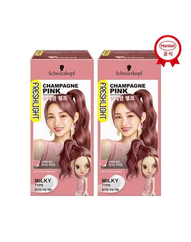 프레쉬라이트 염색약 밀키타입 샴페인핑크 x2개