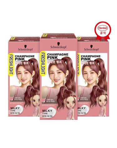 프레쉬라이트 염색약 밀키타입 x3개 샴페인핑크