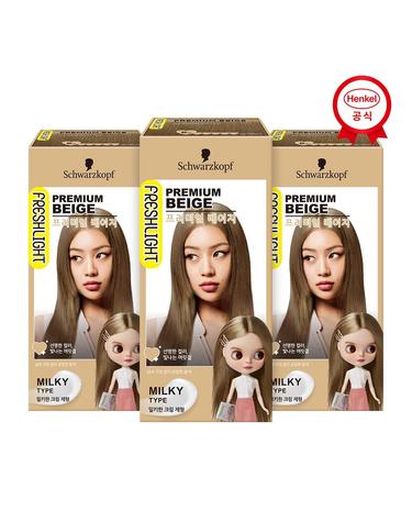프레쉬라이트 염색약 밀키타입 x3개 프리미엄베이지
