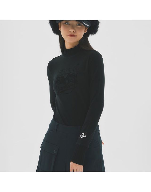 파리게이츠 여성 립 배색 프린트 긴팔 티셔츠 착용컷