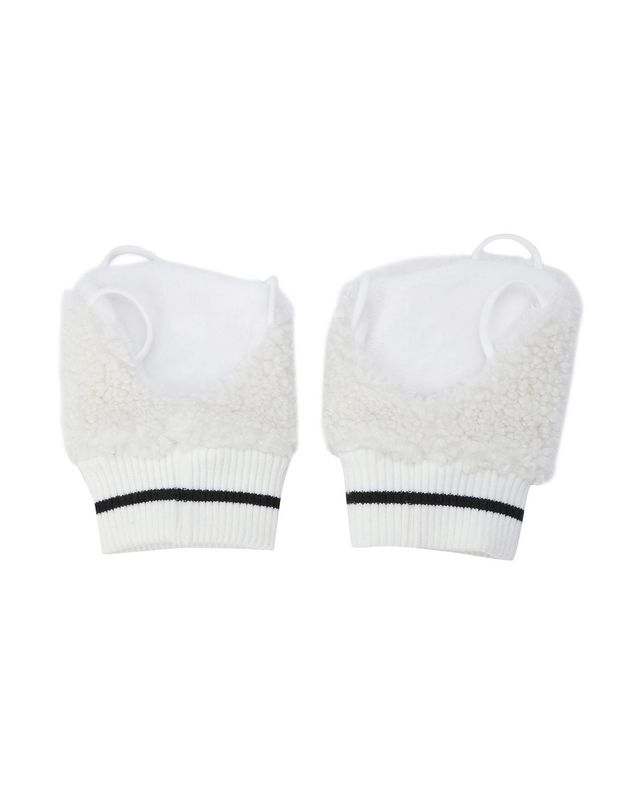 파리게이츠 여성 스마일 덤블 니트 배색 손등 덮개 착용컷