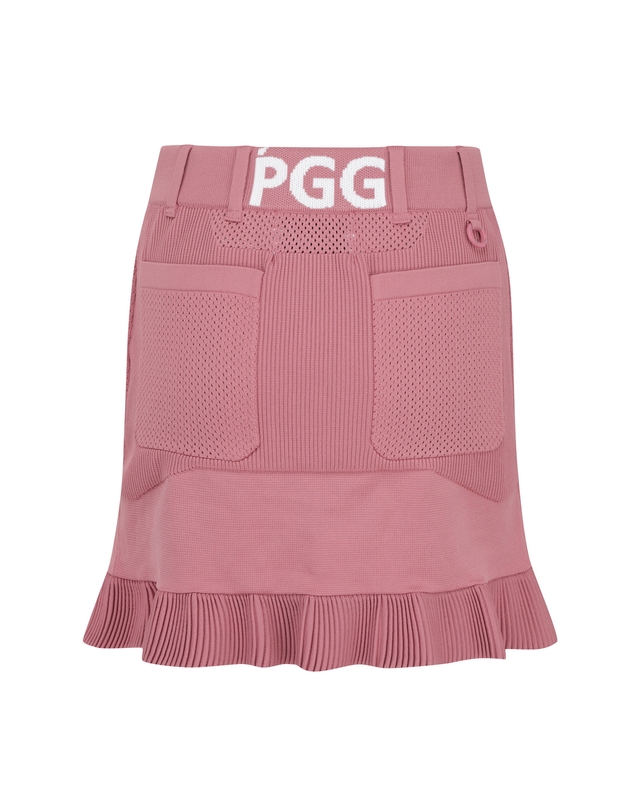 파리게이츠 PGG 여성 프릴 펀칭 우븐 믹스 스커트 착용컷