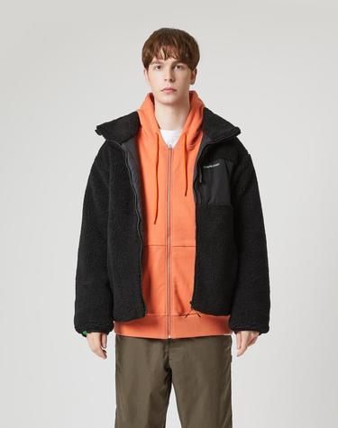 배색 포켓 패딩 뽀글이 자켓 (SBW3JK02) (BLACK)