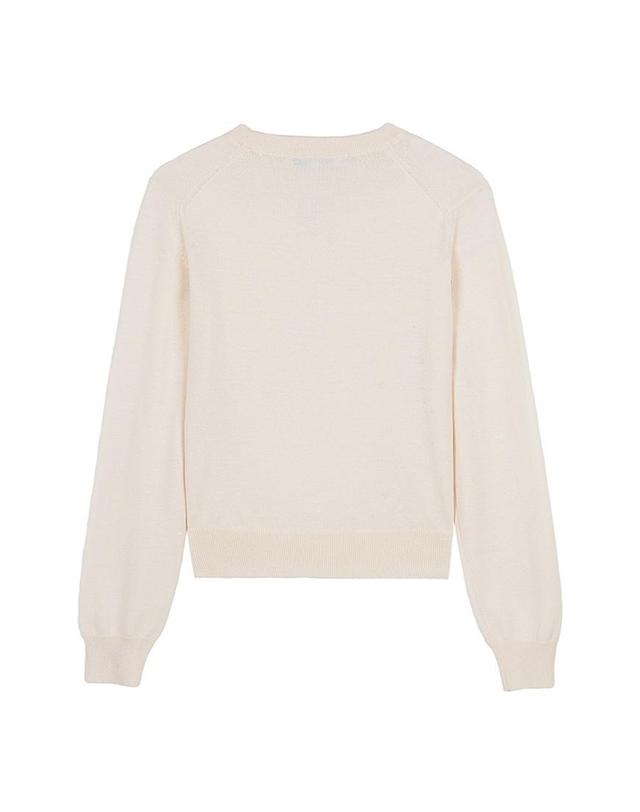 메종키츠네 [메종 키츠네] FW25 여성 베이비폭스 메리노 니트 PW00801KT1181 0306 착용컷