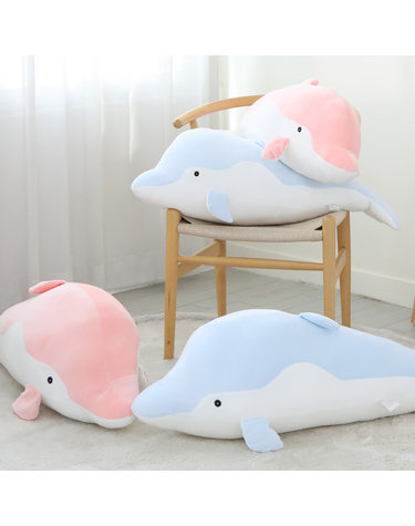 러블리 돌고래 애착 바디필로우 인형 대형 롱쿠션 솜포함 M