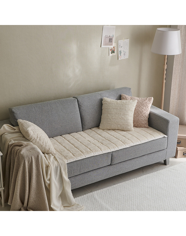 이솔홈 이솔홈 토끼털 에코퍼 항균 극세사 소파패드 쇼파패드 3인용 착용컷