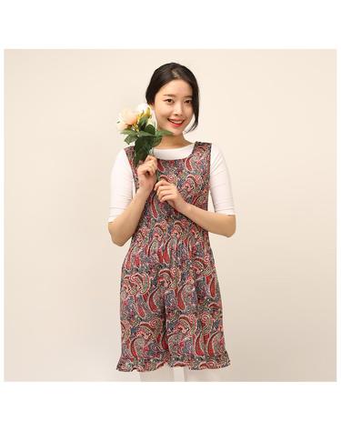 이솔홈 페이즐리 쉬폰 원피스 앞치마