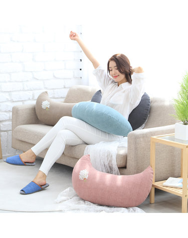 이솔홈 쏘피 순면 반달 쿠션 솜포함