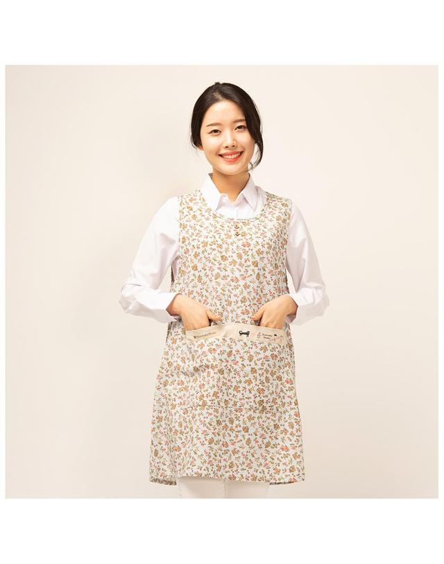 이솔홈 이솔홈 네코플라워 원피스 앞치마 착용컷