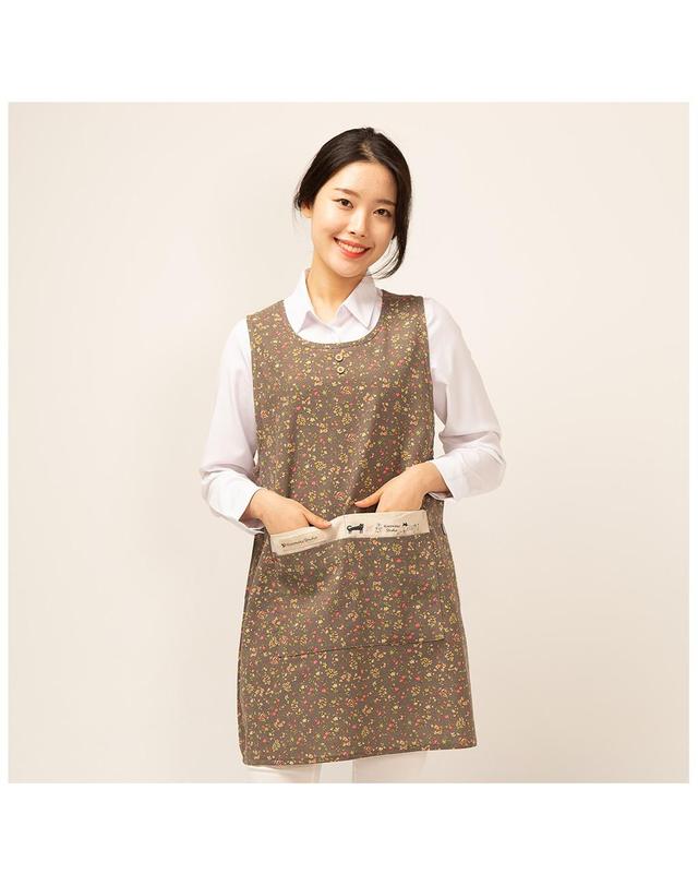 이솔홈 이솔홈 네코플라워 원피스 앞치마 착용컷