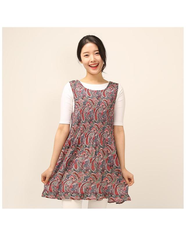 이솔홈 이솔홈 페이즐리 쉬폰 원피스 앞치마 착용컷