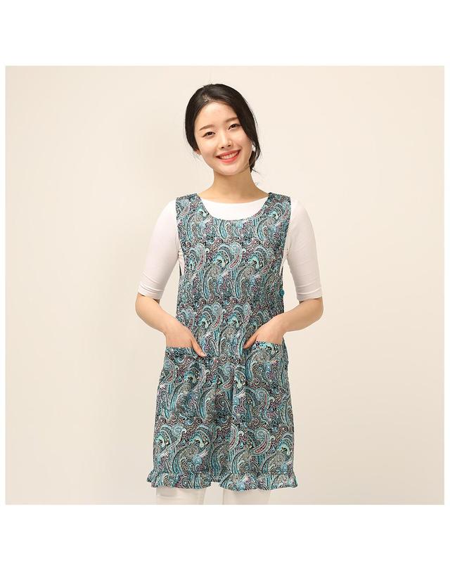 이솔홈 이솔홈 페이즐리 쉬폰 원피스 앞치마 착용컷