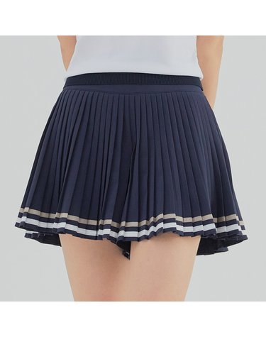 여성 배색 테잎 포인트 플리츠 큐롯 팬츠 RWPCL6523-925