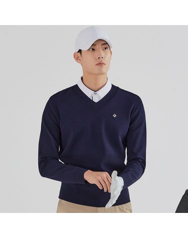 남성 전판 밀라노조직 V넥 니트 RMSRL1203-925