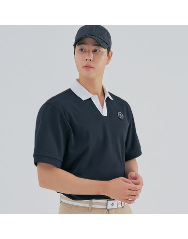 남성 배색 카라 반팔 티셔츠 RMTPM2109-199