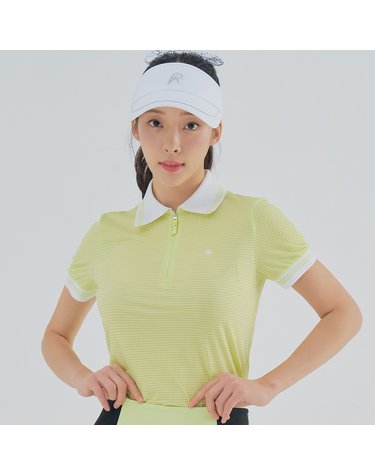 여성 시어서커 카라 반팔 티셔츠 RWTPM6118-818