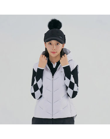 여성 핫멜팅 후드 구스 다운 베스트 RWDVM8308-101
