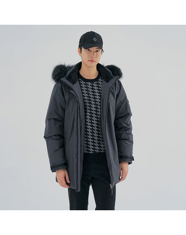 남성 라쿤퍼 후드 중기장 구스 다운 점퍼 RMDJM4307-195