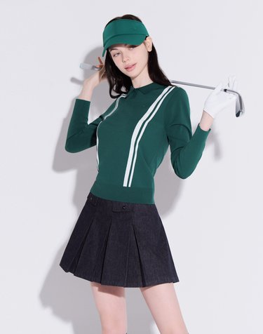 여성 데님 라이크 플리츠 큐롯 RWPCN5521-913