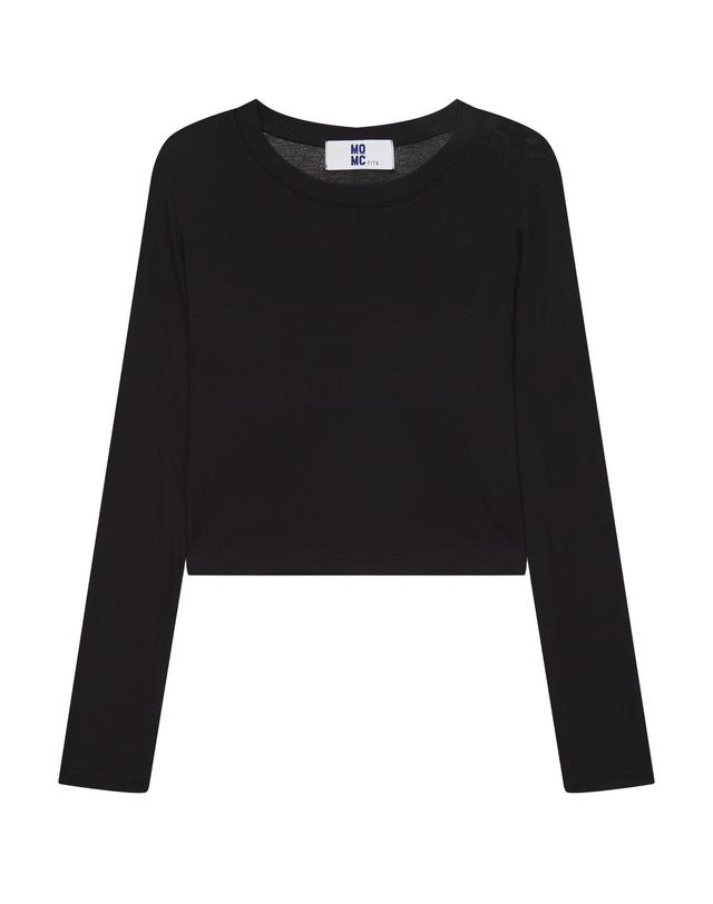 엠오엠씨피츠 롱 슬리브 크롭 티셔츠 블랙 (LONG SLEEVE CROP T-SHIRTS BLACK) 착용컷