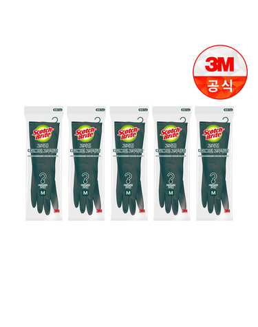 [3M]고리형 다크그린 고무장갑 5개