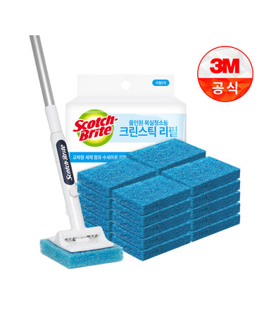 [3M]크린스틱 뉴올인원 욕실청소용 롱핸들+리필 21입