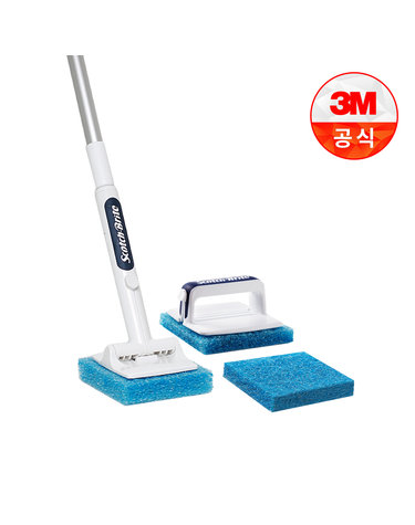 [3M]크린스틱 뉴올인원 욕실청소용 핸들+롱핸들+리필3입