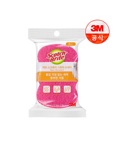 [3M]제로스크래치 스폰지수세미 2입(흠집방지용)