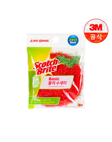 [3M]베이직 폴리 수세미(자두) 1입(일반세척용)