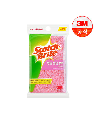 [3M]항균 천연펄프 스폰지 수세미 2입(일반세척용)
