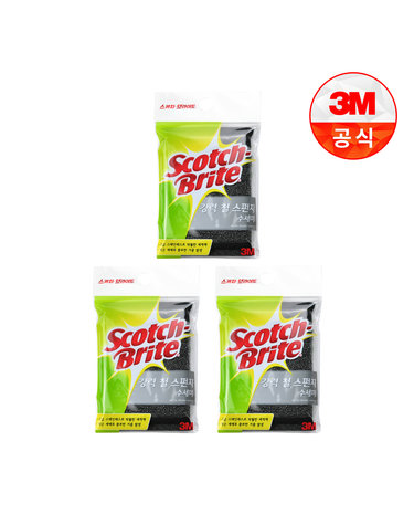 [3M]탄냄비/눌은냄비용 철 스펀지 수세미 3개