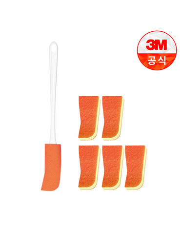 [3M]스테인레스/유리병용 보틀 수세미(핸들 1입+리필 1입)+리필 1입 5개