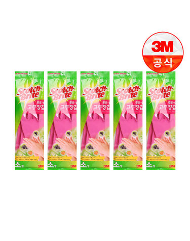 [3M]황토숯 일반형 고무장갑(소) 5개세트