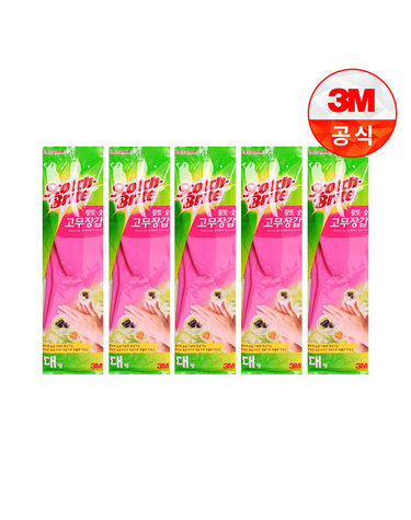 [3M]황토숯 일반형 고무장갑(대) 5개세트