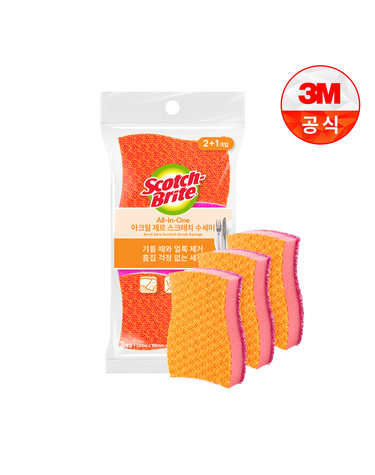 [3M]올인원 제로스크래치 아크릴 수세미 2+1입