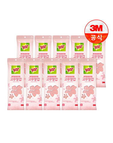 [3M]스카치브라이트 고무장갑 베이비핑크(소) x 10개