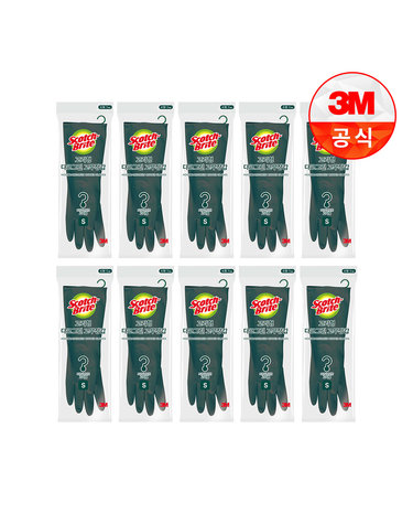 [3M]고리형 다크그린 고무장갑(소) 10개