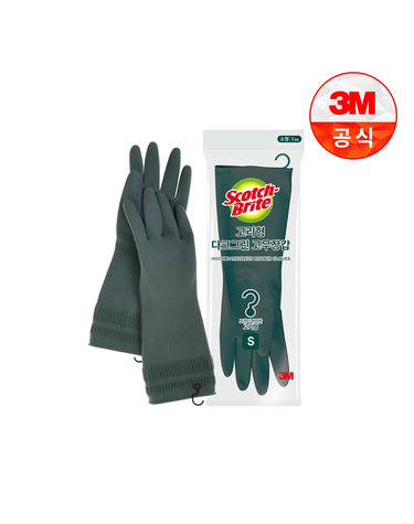 [3M]고리형 다크그린 고무장갑(소)