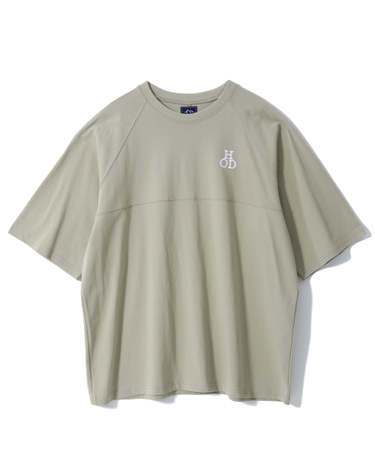 BIO WASHED COTTON CUTTING HALF SLEEVE (FADE GREEN)