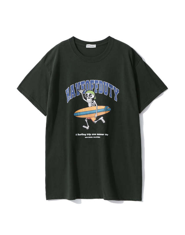 해브오프듀티 [2022 restock] SURFING TRIP T-SHITS (DEEP-GREEN) 착용컷