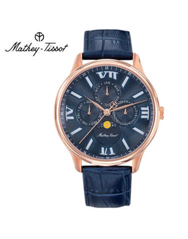 메티티솟 Mathey-Tissot 남성 가죽밴드시계 H1886RPBU