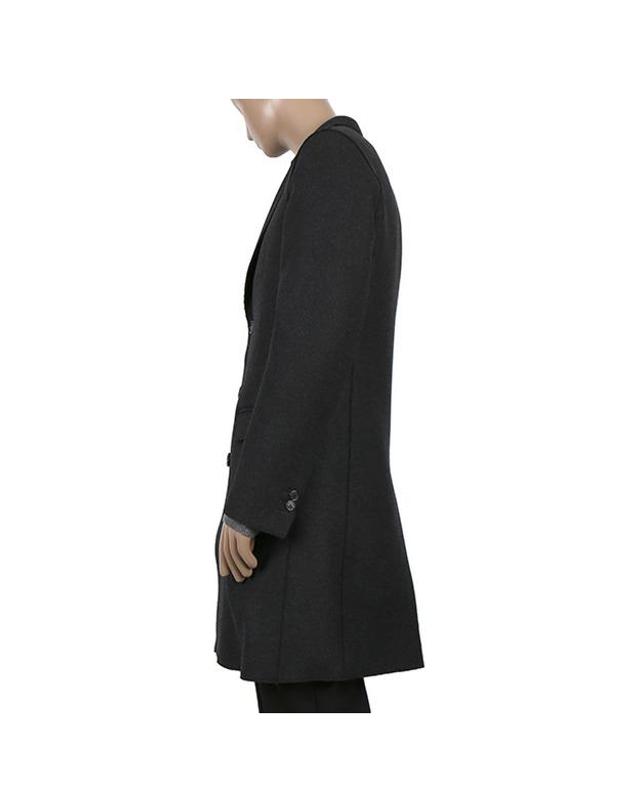 닐 바렛 [닐바렛] 남성 울 캐시미어 머플러 롱 코트/ 스키니핏/ 챠콜/ PBCA189VZ F005 468/ 17FW/ 그랑데뚜왈 착용컷