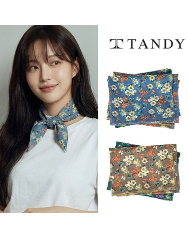 [탠디] TANDY 메도우 플라워 손수건 스카프