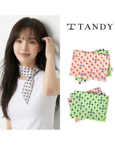 [탠디] TANDY 굿럭 클로버 손수건 스카프