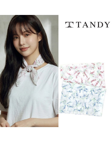 [탠디] TANDY 메종 플라워 손수건 스카프